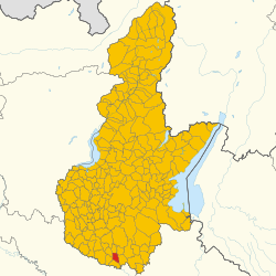 Map of Milzano (Province of Brescia, region Lombardy, Italy 2024)